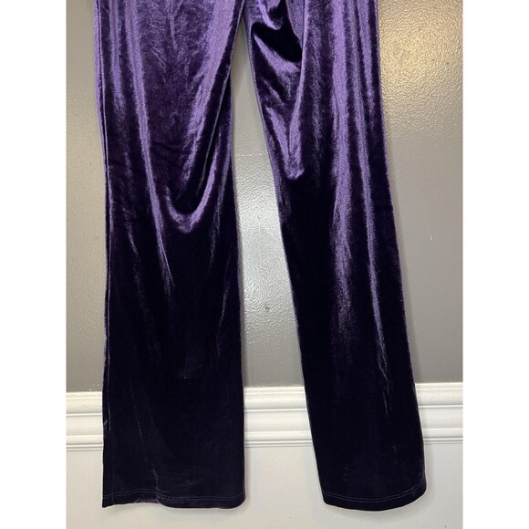 Ambrielle Pants Womens Medium Purple Velvet Velour Sleep Lounge Pull On Stretch - Picture 6 of 8